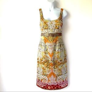 NICOLE MILLER COLLECTION ORNATE SILK DRESS